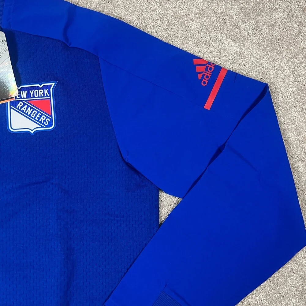 Adidas‎ Mens Large Blue Zip Up New York Rangers NHL Performance Track Jacket NWT